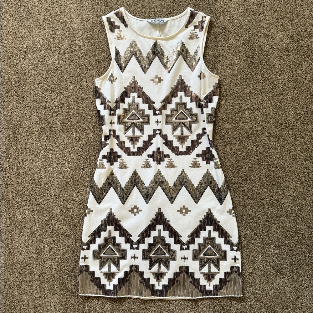 Express Black and White Sheath Mini Dress